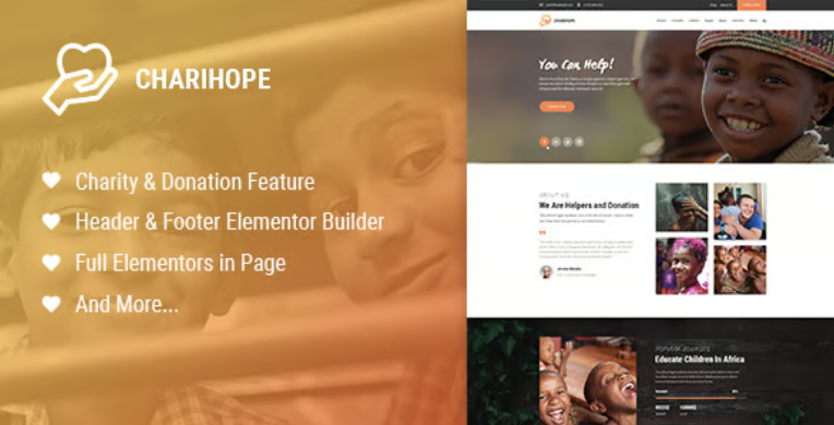 Charihope - Charity and Donation WordPress Theme 1 Charihope Charity and Donation WordPress Theme