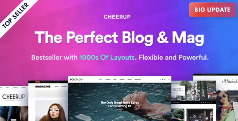 CheerUp Pro – Food, Blog & Magazine for WordPress 1 Cheer Up Pro – Food, Blog & Magazine for WordPress
