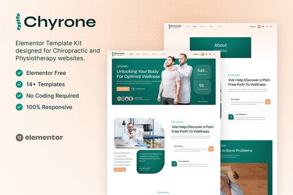Chyrone Chiropractic & Physiotherapy Elementor Template Kit