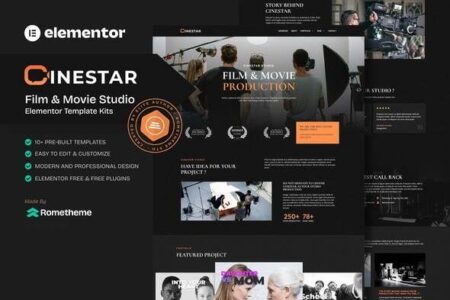 Cinestar Film & Video Production Elementor Template Kit