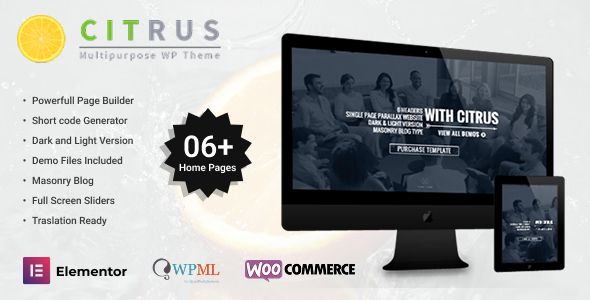 Citrus - One Page WordPress 1 Citrus One Page WordPress Theme