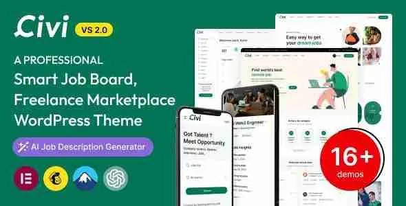 Civi - Job Board WordPress Theme 1 Civi - Job Board WordPress Theme