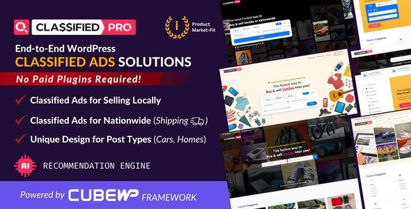 ClassifiedPro - Local Classifieds Ads WordPress Theme 1 Classified Pro WordPress Theme