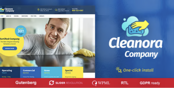 Cleanora - Cleaning Services WordPress Theme