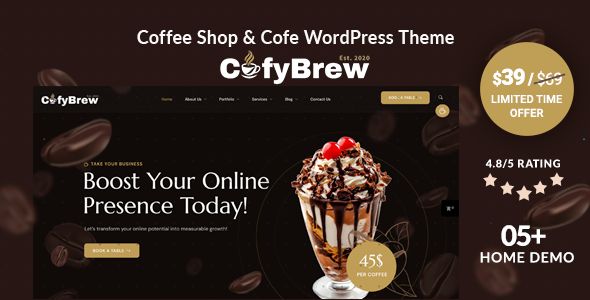 Cofybrew – Coffee Shop & Cafe WordPress Theme 1 Cofybrew – Coffee Shop & Cafe WordPress Theme