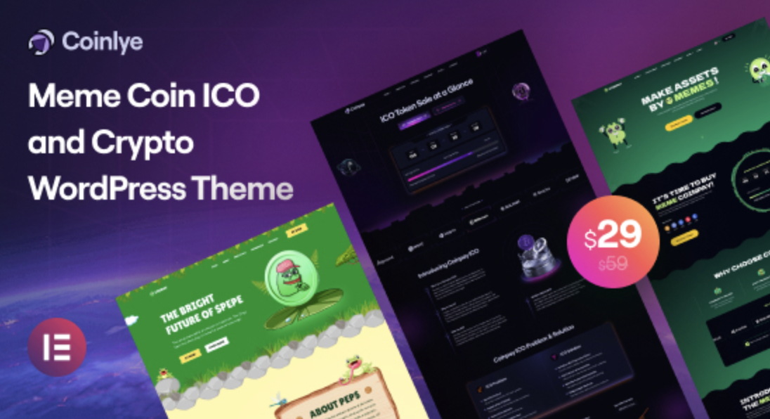 Coinlye - Meme coin ICO & Crypto WordPress Theme 1 Coinlye Meme coin ICO and Crypto WordPress Theme