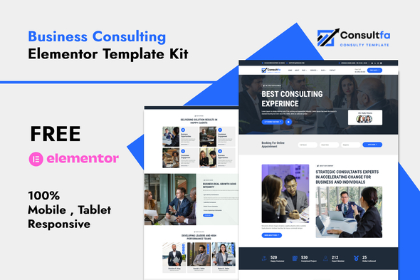 Consultfa Business Consulting Elementor Template Kit