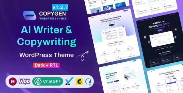 CopyGen - AI Writer & Copywriting Landing Page WordPress Theme 1 Copy Gen - AI Writer & Copywriting Landing Page WordPress Theme