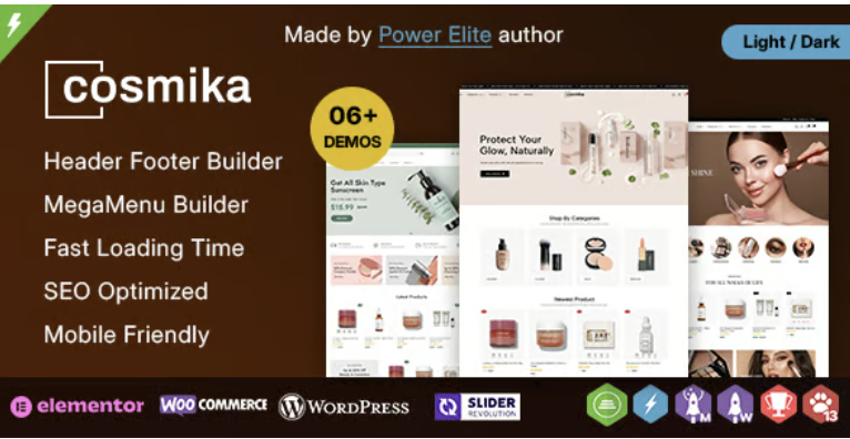 Cosmika - Beauty Cosmetics & Makeup SkinCare WooCommerce WordPress Theme 1 Cosmika Beauty Cosmetics & Makeup Skin Care WordPress Theme
