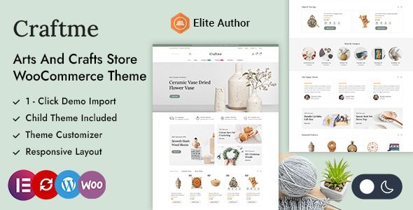 Craftme – Art Crafts & Home Decor WordPress WooCommerce Theme 1 Craftme – Art Crafts & Home Decor WordPress WooCommerce Theme