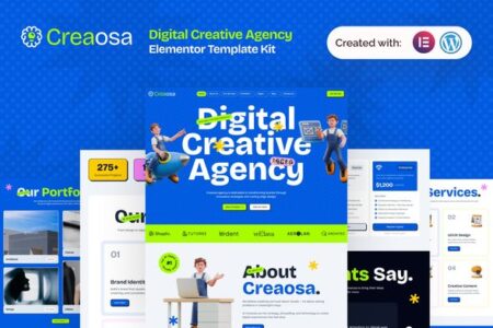 Creaosa – Creative Digital Agency Elementor Template Kit