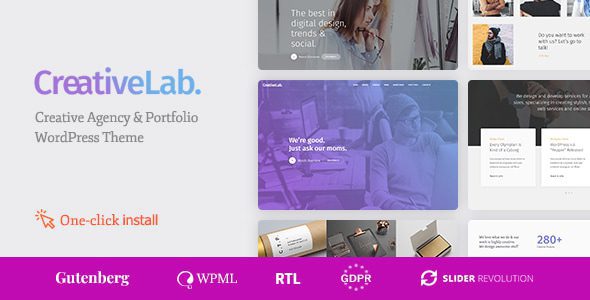 Creative Lab - Studio Portfolio & Design Agency WordPress Theme 1 Creative Lab Studio Portfolio & Design Agency WordPress Theme