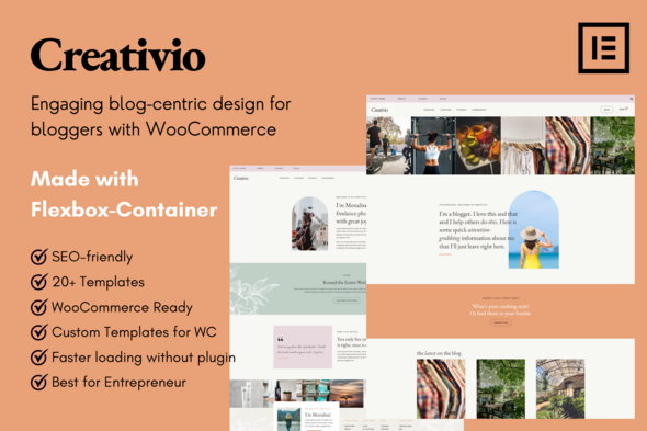 Creativio Blogger & Entrepreneurs Elementor Template Kit
