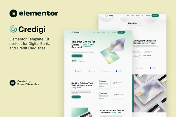 Credigi – Digital Bank & Credit Card Elementor Template Kit 1 Credigi WordPress Theme