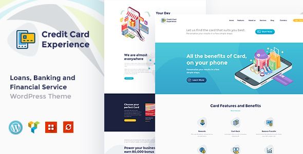 Credit Card Experience - Loan Company and Online Banking WordPress Theme 1 Credit Card Experience WordPress Theme