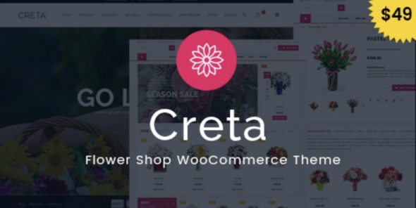 Creta Flower Shop WooCommerce WordPress Theme