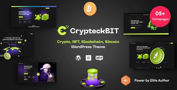 Crypteck - ICO Landing Page & Crypto WordPress Theme 1 CrypteckBIT WordPress Theme