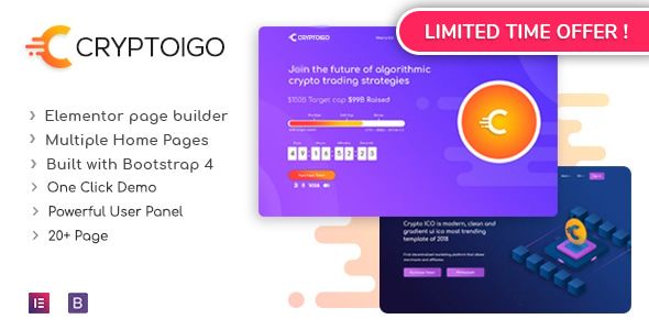 Cryptoigo – Cryptocurrency WordPress Theme With Elementor Page Builder 1 Cryptoigo WordPress Theme