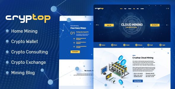CrypTop - ICO Landing and CryptoCurrency WordPress Theme 1 Cryp Top ICO Landing and Crypto Currency WordPress Theme