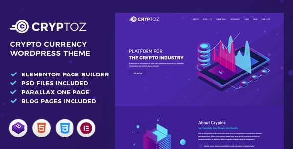 Cryptoz | ICO And Crypto WordPress Theme 1 Cryptoz ICO And Crypto WordPress Theme