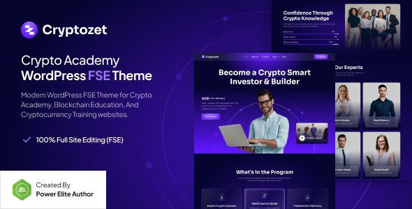 Cryptozet – Crypto & Blockchain Academy Gutenverse FSE WordPress Theme 1 Cryptozet Crypto & Blockchain Academy WordPress FSE Theme