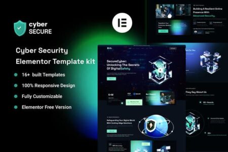 Cyber Secure Cyber Security Elementor Template Kit