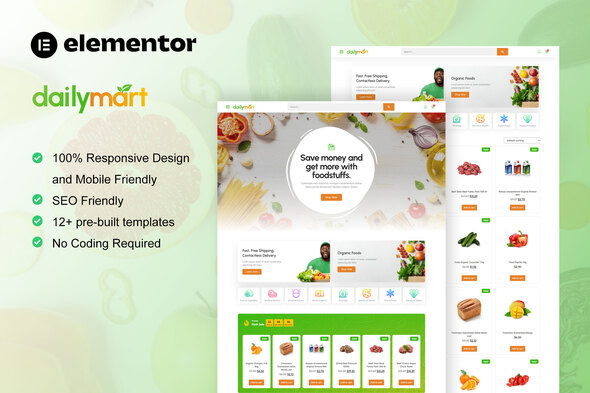 Daily Mart Grocery Store Elementor Template Kit
