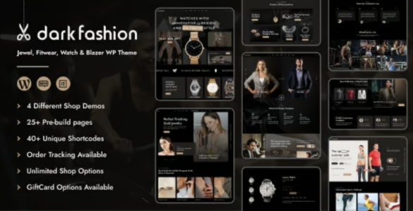 Dark Fashion Jewelry & Fashion Store Theme WordPress Theme