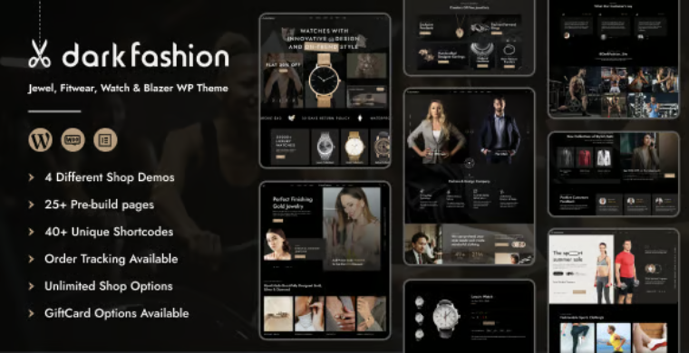 Dark Fashion - Jewelry & Fashion Store Theme 1 Dark Fashion Jewelry & Fashion Store Theme WordPress Theme
