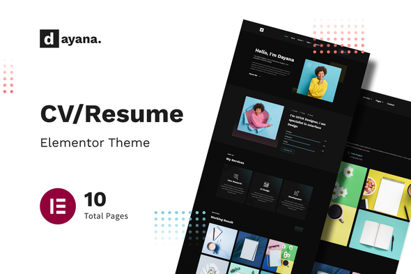 Dayana Resume Elementor Pro Template Kit