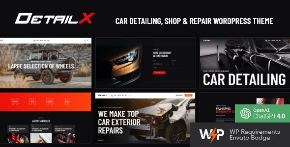 DetailX - Car Detailing, Shop & Repair Theme 1 Detail X Car Detailing, Shop & Repair WordPress Theme