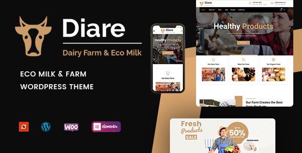 Diare – Eco Milk Diary Farm WordPress Theme 1 Diare – Eco Milk Diary Farm WordPress Theme
