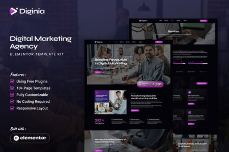Diginia Digital Marketing Agency Elementor Template Kit