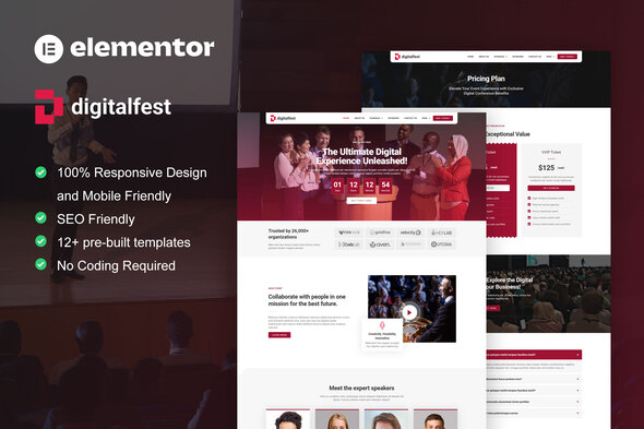 Digital Fest - Event & Conference Elementor Pro Template Kit