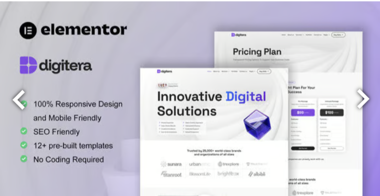 Digitera - Digital Agency Elementor Pro Template Kit 1 Digitera - Digital Agency Elementor Pro Template Kit