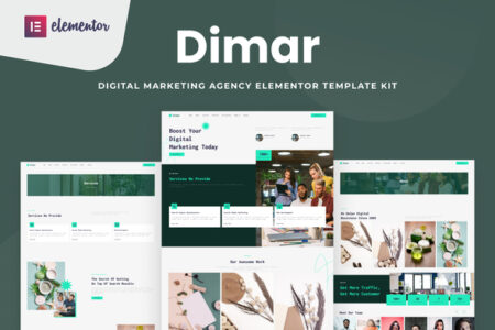 Dimar digital marketing agency Elementor template kit