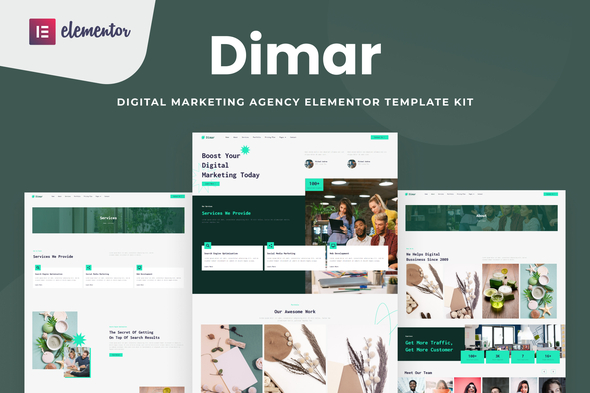 Dimar digital marketing agency Elementor template kit