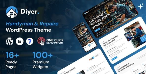 Diyer – Handyman and Repaire Service WordPress Theme 1 Diyer Handyman & Repaire Service WordPress Theme
