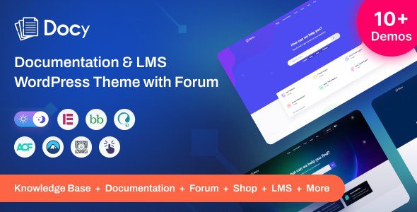 Docy - Premium Documentation, Knowledge base & LMS WordPress Theme with Forum 1 Docy - Premium Documentation, Knowledge base & LMS WordPress Theme