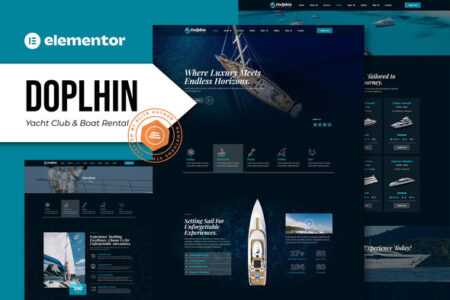 Dolphin Yacht Club & Boat Rental Elementor Pro Template Kit
