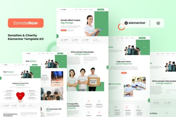 Donatenow – Donation & Charity Elementor Template Kit 1 Donatenow Donation & Charity Elementor Template Kit