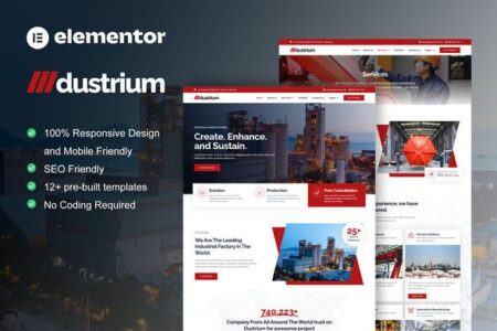 Dustrium Industrial Manufacturing Elementor Pro Template Kit