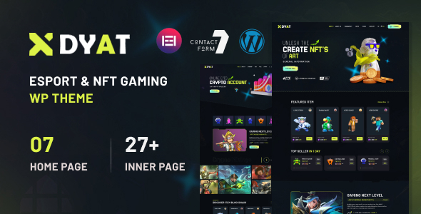 DYAT - eSports and Gaming NFT WordPress Theme Multipurpose 1 DYAT e Sports and Gaming NFT WordPress Theme