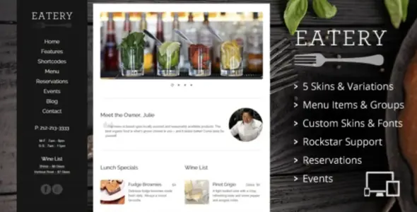 Eatery Pro – Responsive Restaurant WordPress Theme