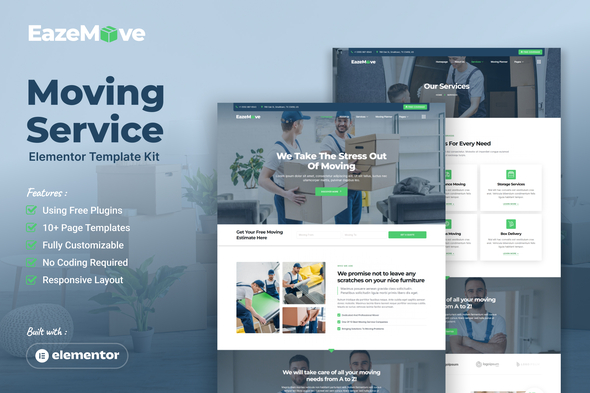 Eaze Move Moving Service Elementor Template Kit