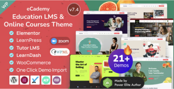 e Cademy Education LMS & Online Courses WordPress Theme
