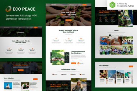 Eco Peace Environment & Ecology NGO Elementor Template Kit