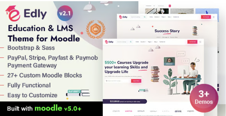 Edly - Moodle 5 LMS Courses & Education Theme 1 Edly - Moodle 5 LMS Courses & Education Theme