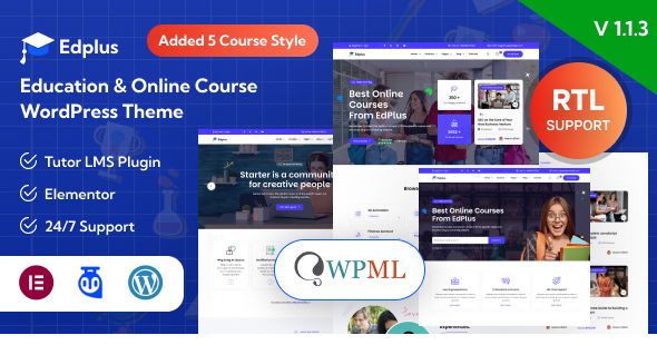 Edplus - Education & Online Course WordPress Theme + RTL 1 Edplus - Education & Online Course WordPress Theme