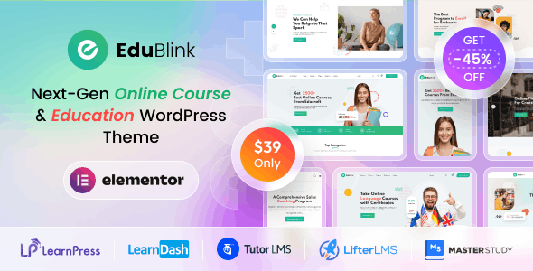 EduBlink - Education & Online Course WordPress Theme 1 Edu Blink Next-Gen Online Course WordPress Theme